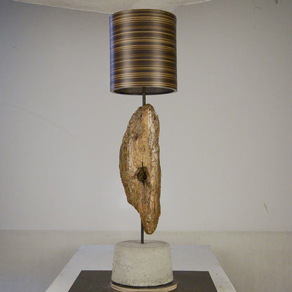 Lichtskulptur LO03 - Treibholz & Mebala Braun Designfurnier | Kunstobjekt Unikat